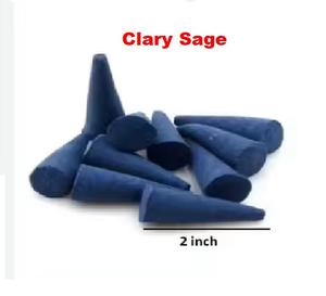 Natural Clary <b>Sage</b> Cones Wholesale Supply From Best Brand Incense Cones (Blue) - Product Image 1