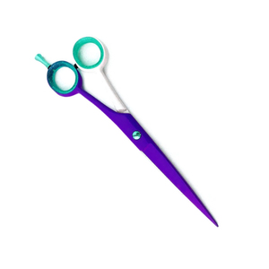 Ciseaux de coiffure pour barbier, 6 pouces, lames aiguisées, revêtement papier blanc et violet, ciseaux de barbier personnalisés - Product Image 2