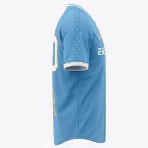 Premium Quality With Custom Logo <b>Light</b> Blue Baseball Jersey Mesh Sports Shirt Breathable Comfortable Short Sleeve Team Uniform - Product Image 5