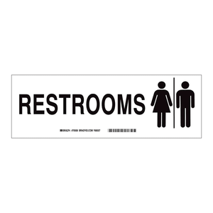 Panneau de signalisation Brady pour toilettes 4H X 12W, pour intérieur et extérieur - Product Image 2