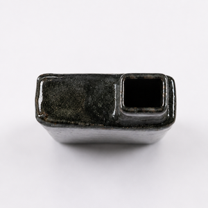 Jarrón de Cerámica Rectangular Negro con Forma de Cubo, Esmaltado, Moderno y Minimalista, para Decoración de Mesa en el Hogar, Bodas o Inauguraciones - Product Image 3