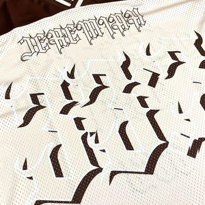 Maillots de football personnalisés surdimensionnés en jersey streetwear, sublimation, mode américaine, coupe courte en mesh - Product Image 5