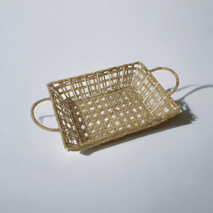 Cesta de pícnic de mimbre natural rectangular hecha a mano de mimbre tejido al por mayor con asas para frutas exhibición de flores cocina de mesa - Product Image 2