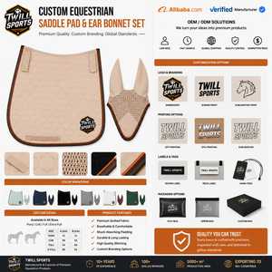 Almohadilla de Silla de Montar Acolchada Beige Personalizada con Estampado Digital, Cubrecuello de Malla Transpirable, Conjunto de Ropa de Equitación Unisex de Poliéster Tejido - Product Image 5