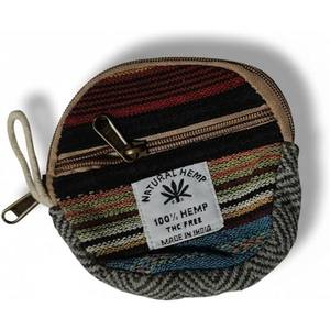 Bolsa de maquillaje de yute natural con cremallera frontal, estilo indio - Product Image 5