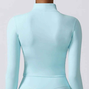 Comfortable Breathable High Quality Running Yoga Fitness Jackets Long Sleeve Women Athletic <b>Zip</b> <b>up</b> Crop Running Jacket - Product Image 2