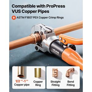 Pressa Idraulica Professionale con Mascelle da 1/2", 3/4", 1" per Tubi in Rame, Attrezzo per la Piegatura di Tubi in Rame per misure 3/8", 1/2", 5/8", 3/4" - Product Image 2