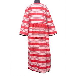 Robe longue décontractée en coton kantha, style rayé vintage, nouvelle arrivée, robe maxi patchwork bohème indienne pour femmes - Product Image 6