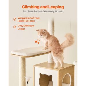 Torre para Gatos de Múltiples Niveles de 68.9 Pulgadas con Perchas Acogedoras, Rascador de Sisal y Centro de Actividades, Mueble para Gatos - Product Image 4