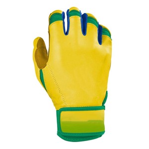 Gants de frappe en cuir jaune avec fermeture auto-agrippante pour entraînement adulte unisexe - Product Image 3