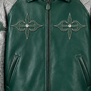 Blouson en cuir vert personnalisé pour hommes, style vintage, en cuir de vachette, imperméable, respirant, séchage rapide, vente en gros OEM, faible MOQ - Product Image 5