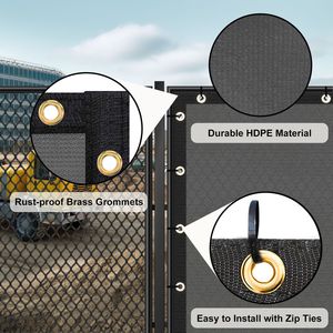 Rete da Giardino in HDPE Grigio Scuro 4FT X 50FT, Protezioni Durevoli per Recinzioni - Product Image 6