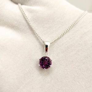Collier Pendentif Améthyste Fantaisie en Argent Sterling 925 Plaqué Or/Argent, Bijou de Fiançailles Vintage pour Femmes et Hommes, Troisième Partie - Product Image 5