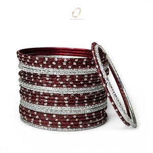 Wholesale Kids Mehroon Wine <b>Red</b> Stainless Steel Bangles Set for Girls Fancy Party Wear Indian Fashion Jewelry Manufacturer - Product Image 3
