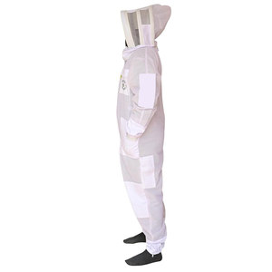 Beekeeping <b>Suit</b> Cotton Full Body Protection Breathable Work Coverall White Unisex with Mesh Hood - Product Image 2