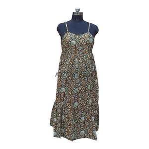 Robe sans manches élégante la plus vendue, 100 % coton pur, pour femmes, idéale pour les fêtes à la plage ou les tenues de soirée, disponible en gros - Product Image 1