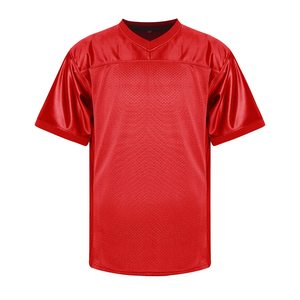 Camiseta de Fútbol Americano Roja para Hombre, Manga Corta, Secado Rápido, Transpirable, Poliéster, Uniforme de Equipo, Personalizable OEM - Product Image 1