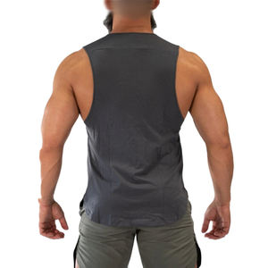 Nouveau design – Débardeur homme respirant en coton à col rond, coupe ajustée, pour fitness et musculation, avec logo frontal, sans manches - Product Image 2