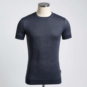 Knitted Casual Spandex Nylon <b>Men</b> T Shirt <b>Stretch</b> Breathable Lightweight Tee with OEM ODM Customization - Product Image 2