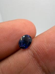 Zafiro Azul Intenso Natural Tratado Térmicamente, Corte Ovalado, 1.18CT, 7x5x4mm, Gema Preciosa Suelta Facetada, para Joyería de Ceilán - Product Image 3