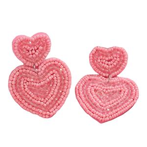 Boho-Chic arc-en-ciel fleur perlée boucles d'oreilles bijoux de déclaration fabriqués à la main avec poteaux en acier inoxydable cadeau de saint valentin - Product Image 2