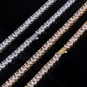 <b>Mens</b> Moissanite Diamond Pear Cut Tennis <b>Chain</b> Necklace 925 <b>Silver</b> Iced Out Luxury Hip Hop Statement Jewelry Gift for <b>Men</b> - Product Image 6