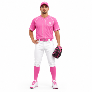 Uniforme de Béisbol Personalizado para Hombre, Transpirable, 100% Poliéster, Manga Corta, Camisas con Estampado por Transferencia de Calor, Botones, para Adultos, Softbol - Product Image 4
