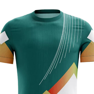 Maillot de football pour homme avec logo personnalisé, imprimé géométrique, sublimation, évacuation de l'humidité, manches courtes, coupe athlétique, toutes saisons, polyester - Product Image 5