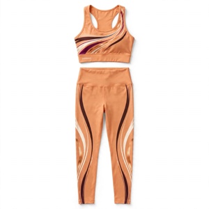 Conjunto de Yoga para Mujer Amkoor de 2 Piezas: Sujetador Deportivo Racerback y Leggings de Cintura Alta con Control de Abdomen y Absorción de Sudor - Product Image 1