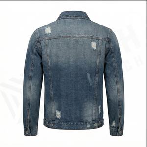 Veste en jean pour hommes de haute qualité en coton couleur marron respirant séchage rapide Logo avant hiver Street Wear adulte - Product Image 3