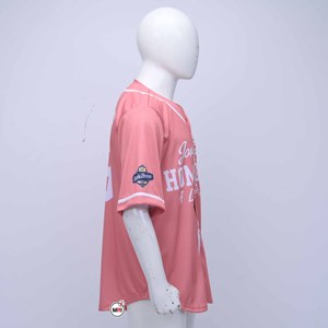 Wholesale Cheap Price <b>Baseball</b> Jerseys with Pink V-Neck Short Sleeve Unisex Adult Breathable Polyester Sublimation Printed Shirt - Product Image 4