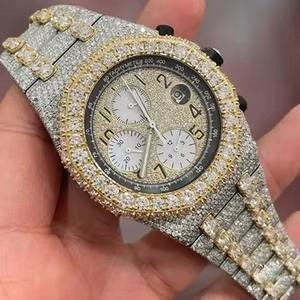 Montre mécanique de luxe de haute qualité avec diamants Moissanite VVS pour homme, style Hip Hop luxueux, montre plaquée CVD, tendance et nouvelle - Product Image 1