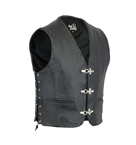 Chaleco Casual para Hombre, Negro, Formal, Sin Mangas, de Cuero Perforado, Reversible, Transpirable, Corto, Personalizado, para Otoño, Venta al Por Mayor - Product Image 3