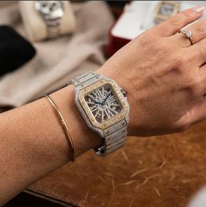 Reloj de Lujo para Hombre con Incrustaciones de Moissanita VVS1, Estilo Mecánico, Movimiento Automático, Pasa el Test de Diamantes - Product Image 5