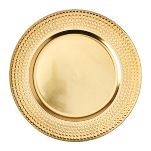 Plato de Presentación de Lujo con Borde Martillado, Chapado en Oro, Apto para Alimentos, Precio de Fábrica - Product Image 1