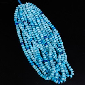 Belles perles de rondelle lisses en opale bleue de qualité supérieure perles de rondelle d'opale péruvienne pour la fabrication de bijoux - Product Image 6