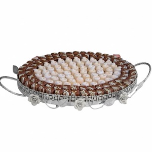 Bandeja de chocolate de metal dorado de diseño admirable para regalos y celebraciones especiales, soporte de alta calidad para dulces y postres al mejor precio. - Product Image 6