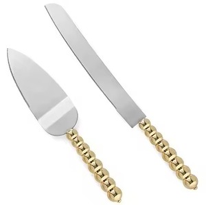 Designer <b>Cake</b> Serving Kit Metal Knife and Server Stainless Steel <b>Slice</b> Cutter Dessert Serving Set - Product Image 6