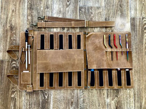 Bolsa Portacuchillos Profesional Hecha a Mano de Cuero Genuino Resistente con Diseño Vintage para Electricistas LKR-0369 - Product Image 2