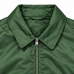 Chaqueta bomber verde para hombre, estilo casual, con cierre de cremallera, cuello vuelto, abrigo de otoño. - Product Image 3