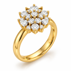 แหวนค็อกเทลเพชรทรงกลุ่มดอกไม้เกล็ดหิมะสุดโรแมนติก ทองคำ 14K ได้รับการรับรองจาก IGI เพชรเพาะเลี้ยงในห้องปฏิบัติการ เหมาะสำหรับงานปาร์ตี้และของขวัญ รับผลิตตามสั่ง (OEM) เครื่องประดับสั่งทำพิเศษ - Product Image 1