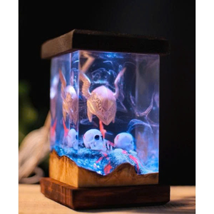 Epoxy Resin Crystal <b>Night</b> <b>Light</b>, Adorned With 3d Designs Of The Malenia Helmet, Elden Ring, And Gold Armor - Product Image 3