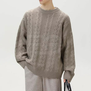 Pulls pour hommes, tricot doux, col rond, manches longues, décontracté, chaud, respirant, logo sur le devant, léger, élégant - Product Image 3