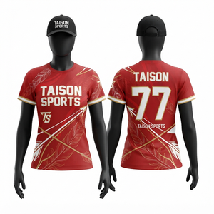 Maillot de Tir à l'Arc pour Hommes, Manches Courtes, 160 GSM, Polyester Interlock Premium à Séchage Rapide, Rouge, Or, Blanc, Logo Personnalisé par Sublimation, Uniforme d'Équipe - Product Image 1