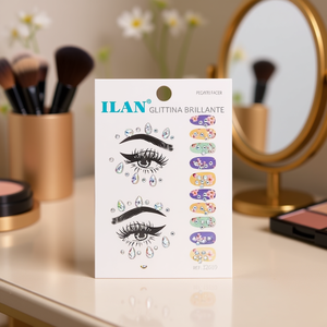 Adesivi Glitterati ILAN per Viso, Occhi e Unghie - Decalcomanie Brillanti Ref 32639 - Product Image 2