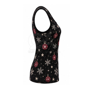 Débardeur de Noël confortable pour femme avec imprimé cadeau festif, tissu respirant et forme confortable - Product Image 3