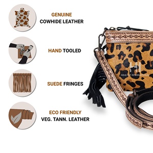 Western Floral RFID <b>Trifold</b> Leather <b>Wallet</b> | Cowgirl Cowhide Clutch Purse | Boho Fashion Organizer - Product Image 2