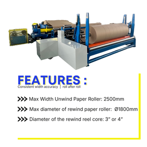 Machine de découpe et de rembobinage robuste pour rouleaux géants de papier bobine, de rouleau à rouleau, pour la fabrication de tubes en papier - Product Image 6