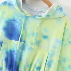 Solid Trader Premium Quality Long Sleeve Loose Casual Street Wear Eye Catching Swirl Print Top Women <b>Tie</b> <b>Dye</b> <b>Hoodie</b> - Product Image 3