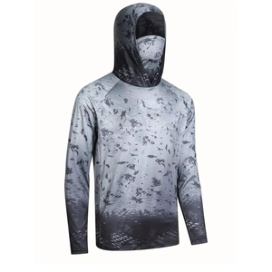 Sweat à capuche de pêche unisexe léger sur mesure, séchage rapide, manches longues, sports de plein air, 100% polyester, motif animal, UPF 50, pull-over - Product Image 1